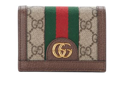 Gucci Ophidia GG Card Case Wallet, &pound;250, Accessories, Brown, Coated Canvas, Front view